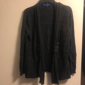 Dark grey & black open cardigan